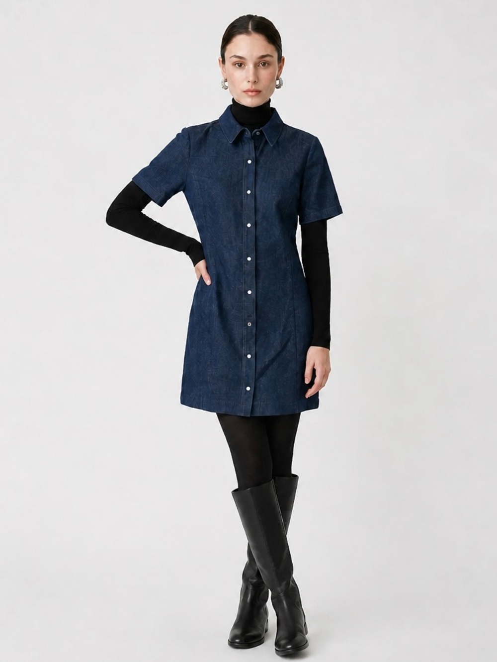 Thick denim dress